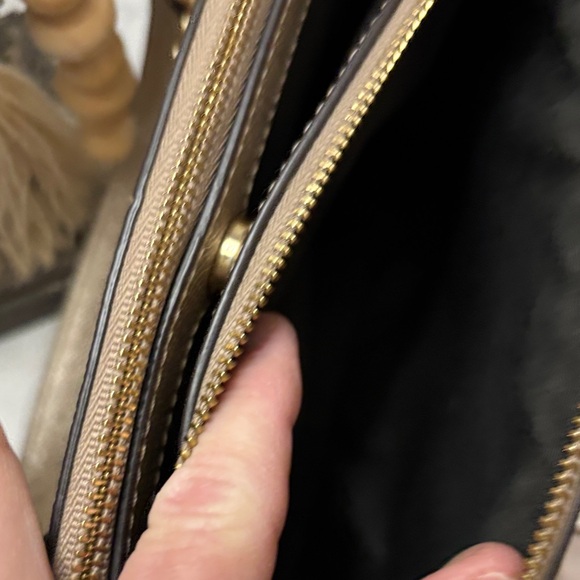 Coach Metallic Platinum Gold Leather Mini Christie Carryall - Picture 7 of 9